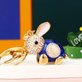 Jeweled Fortune Rabbit Keychains with Plain Braided Fortune and Wrist Loops view 10