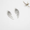 Rose and Feathered Wing Metal Charm in Three Finishes view 6