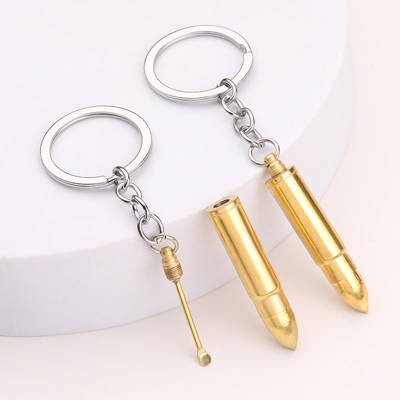 Solid Brass Bullet Model Ear Pick Keychain Portable EDC Accessory
