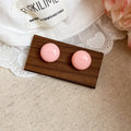 Seven Color Smooth Round Bead Minimal Stud Earrings view 6