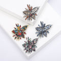 Leaf Bouquet Crystal Brooch in Four Jewel Tone Palettes view 1