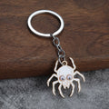 Skull Spider Metal Keychain With Googly Eyes, Black Or White view 4