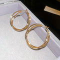 Twisted Double Hoop Earrings in Gold and Silver Tones view 6