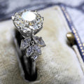 Silver Tone Three Stone Ring With Mixed Cut Stones view 3
