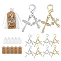 Dual Rhinestone Cross Lobster Clasp Charm Gold Silver Pair view 1