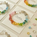 Rainbow Multicolor Stone Chip Bracelet Silver Clasp Chain view 2
