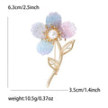 Four Petal Flower Brooch In Four Colorways With Polished Metal Detail view 7
