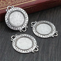 Swirl Frame Oval Pendant Bezel Settings in Two Finishes view 3