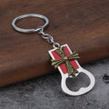Cross Bottle Opener Enamel Metal Keychain Pendant Gift Accessory