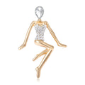 Crystal Dancer Figure Brooch Decorative Metal Pin For Jackets And Lapels view 1
