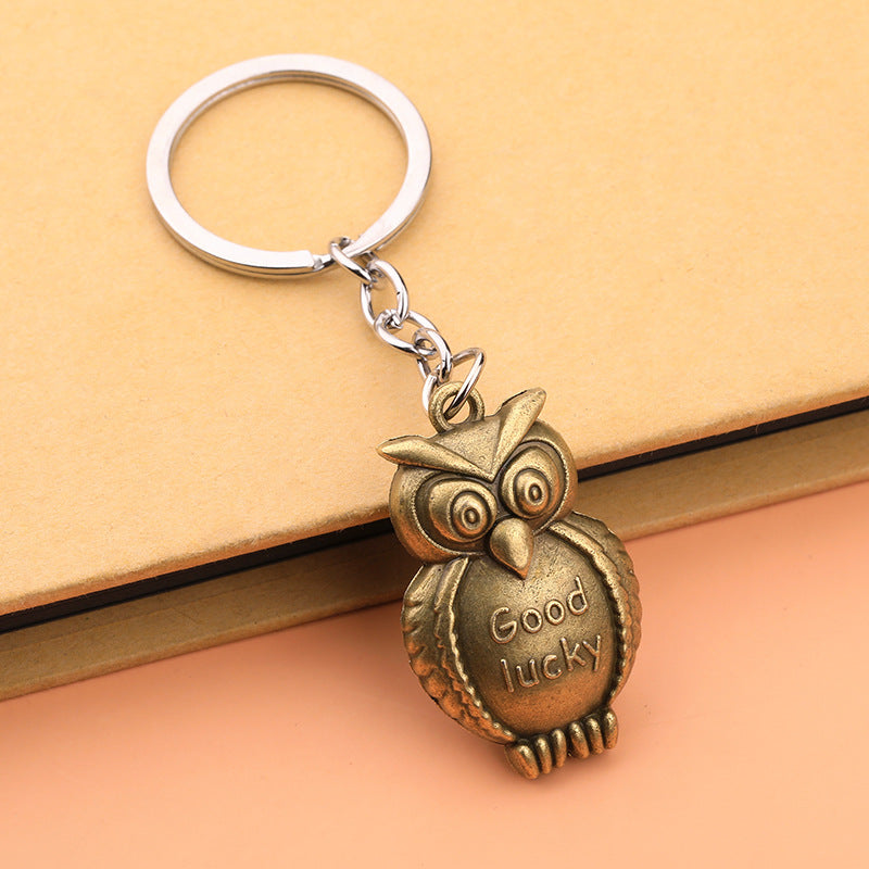 Creative Owl Alloy Keychain Bag Charm Pendant for Men