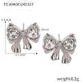 Bow Crystal Stud Earrings Heart Infinity Pendant Necklace view 6