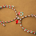 Christmas Couples Braided Charm Bracelets Magnetic Heart Pair view 4