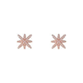Rose Gold Tone Pink Stone Eight Point Starburst Stud Earrings view 5