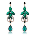 Silver Tone Crystal Leaf Scroll Crystal Five Designs Metal Dangle Earrings view 9