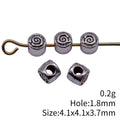 Spiral Pattern Cube Metal Beads in Silver and Gold view 5