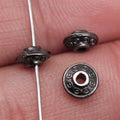 Round Patterned Large Hole Spacer Beads in Four Metal Tones view 6