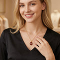 Heart Pendant Necklaces In Dark Red Aqua And Light Blue view 2