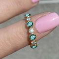 Multicolor Round Stone Bezel-Set Eternity Band Ring view 7