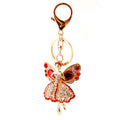 Gold Tone Winged Fairy Keychain With Faceted Stone Accents view 5