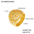 Bubble Circle Rhinestone Dome Ring Gold And Steel Tone view 6