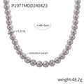 Imitation Pearl Bead Necklace White Gray Mixed 8 10 12mm view 10