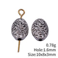 Branch Pattern Oval Flat Spacer Bead Metal Jewelry Making Component view 3