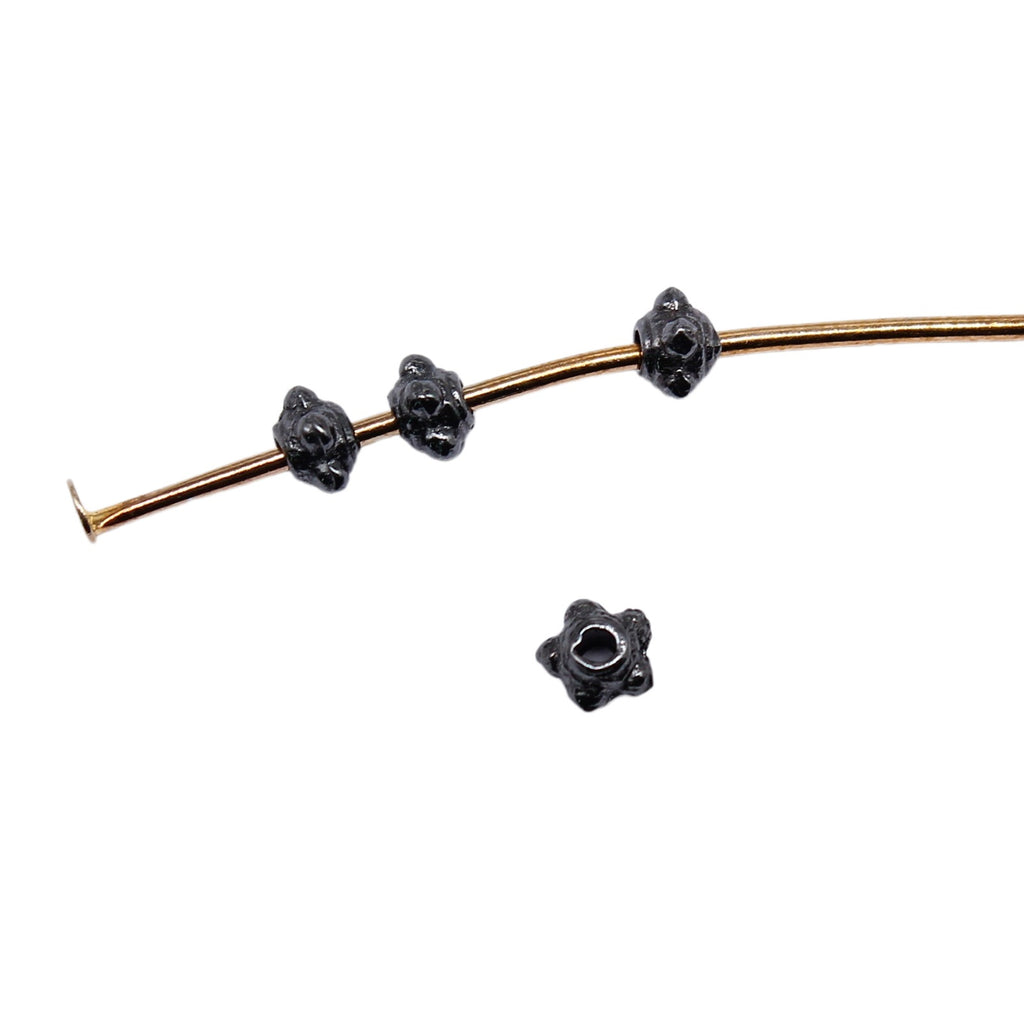 4x4mm 0.07g Gun Black Zinc Alloy Flower Spacer Beads for Necklace Bracelet Jewelry Making