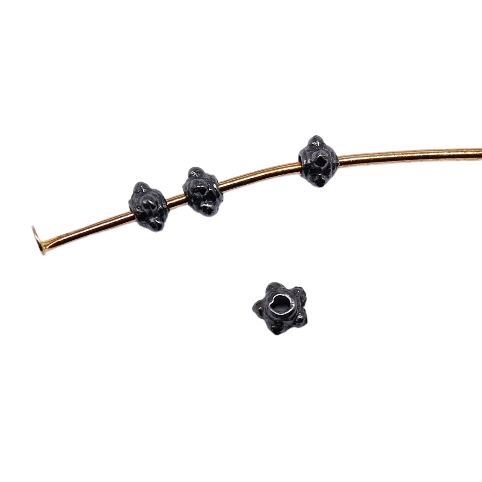 4x4mm 0.07g Gun Black Zinc Alloy Flower Spacer Beads for Necklace Bracelet Jewelry Making