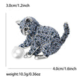 Crystal Cat Playing With Pearl Brooch In Four Color Finishes view 8
