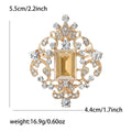 Gold Filigree Center Gem Rhinestone Brooch Four Colors view 8