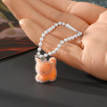 Flocked Mini Animal Keychains Bead Chain Six Styles view 4