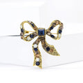Antique Gold Bow Brooch Square Rhinestone Three Styles view 4