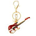 Jeweled Red Guitar Keychains with Braided and Bare Wrist Loop Options view 5