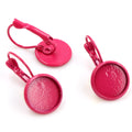 Colorful Round Leverback Earring Bezel Tray Settings view 6
