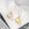 Iridescent Cabochon Drop Earrings Gold Bezels 8 Shape Styles view 11