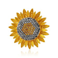 Crystal Sunflower Brooch in 1 Style Metal Pin Accessory view 1