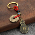 Antique Gold Tone Chinese Coin Keychains, 12 Charm Styles view 9