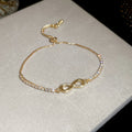 Gold Silver Infinity Zircon Tennis Adjustable Bracelets view 6