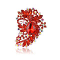 Large Crystal Leaf Swirl Brooch in Six Rich Colors view 5