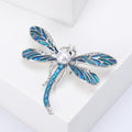 Enamel Dragonfly Brooch Pearl Body Rhinestone Accents view 4