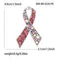 Crystal Awareness Ribbon Brooch In Six Colorways Decorative Lapel Pin view 8