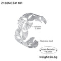 Hollow Open Cuff Bangles Butterfly Ginkgo Flower Gold Steel view 12