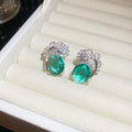 Oval Crystal Floral Studs Necklaces and Rings Six Options view 6