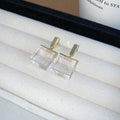 Square Resin Cube Drop Earrings and Lariat Necklaces view 1