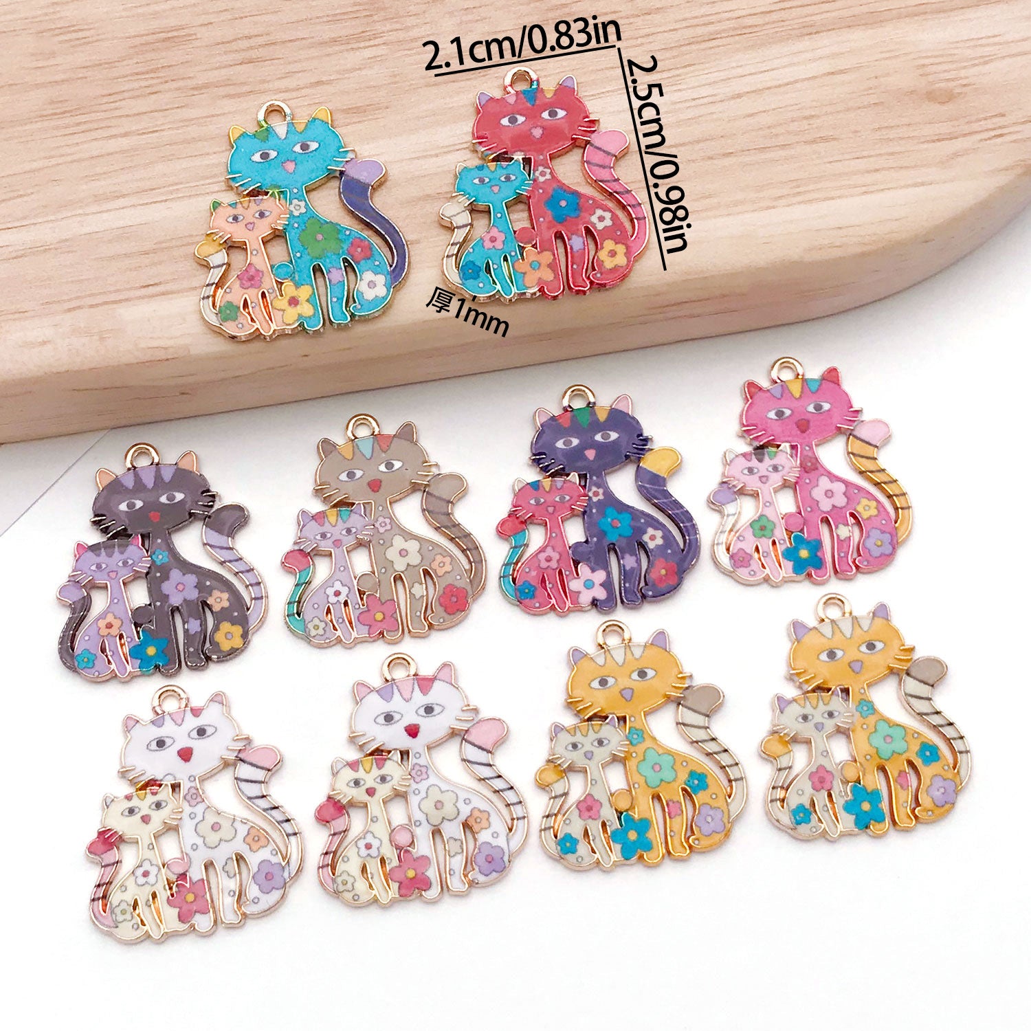 Zinc Alloy Halloween Cat Charm Pendant for Keychain Earrings DIY Jewelry