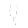 Station Pearl Y Lariat Drop Necklace Gold Silver Tones view 5