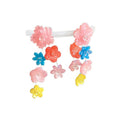 Colorful Resin Flower Long Dangle Stud Earrings With Polished Metal Details view 5