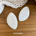 Cream Geometric Resin Disc Stud Earrings in Two Finishes view 4