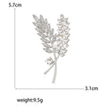 Two Tone Crystal Wheat Leaf Brooch in Seven Colorways view 7